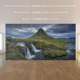 Green and Blue Waterfall Landscape Peel and Stick Removable Wall Mural 7800