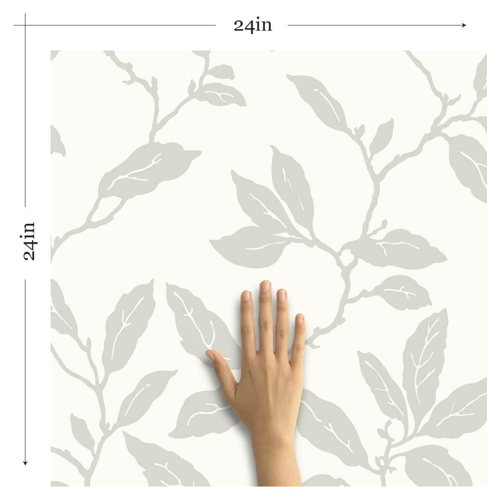 White & Grey Botanical Removable Wallpaper | Walls By Me