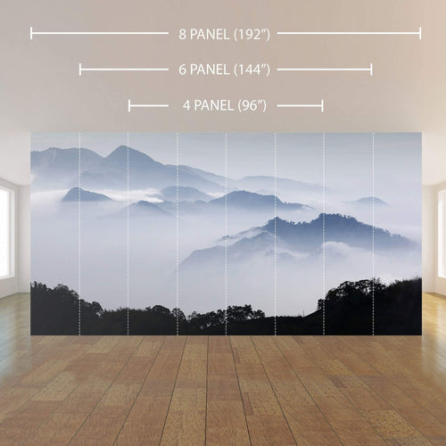 White Mountain Landscape Peel and Stick Removable Wall Mural 3312