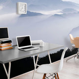 White Mountain Landscape Peel and Stick Removable Wall Mural 3312